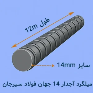 میلگرد آجدار ۱۴ جهان فولاد سیرجان